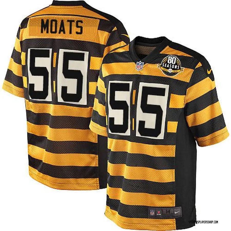 Arthur Moats Men's Pittsburgh Steelers Nike Alternate 80TH Anniversary Throwback Jersey - Game Yellow/Black